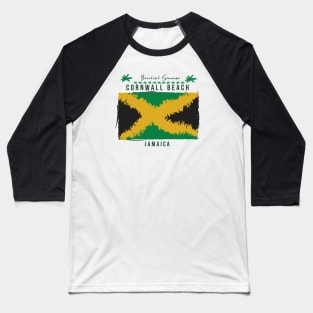 Cornwall Beach - Serene Coastal Escape Baseball T-Shirt